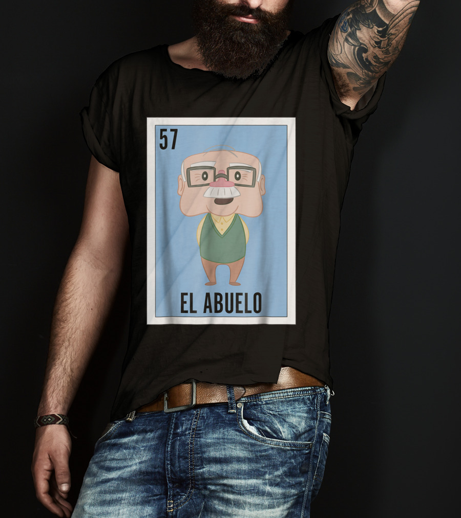 Mens Mexican Loteria El Abuelo 57 T-Shirt