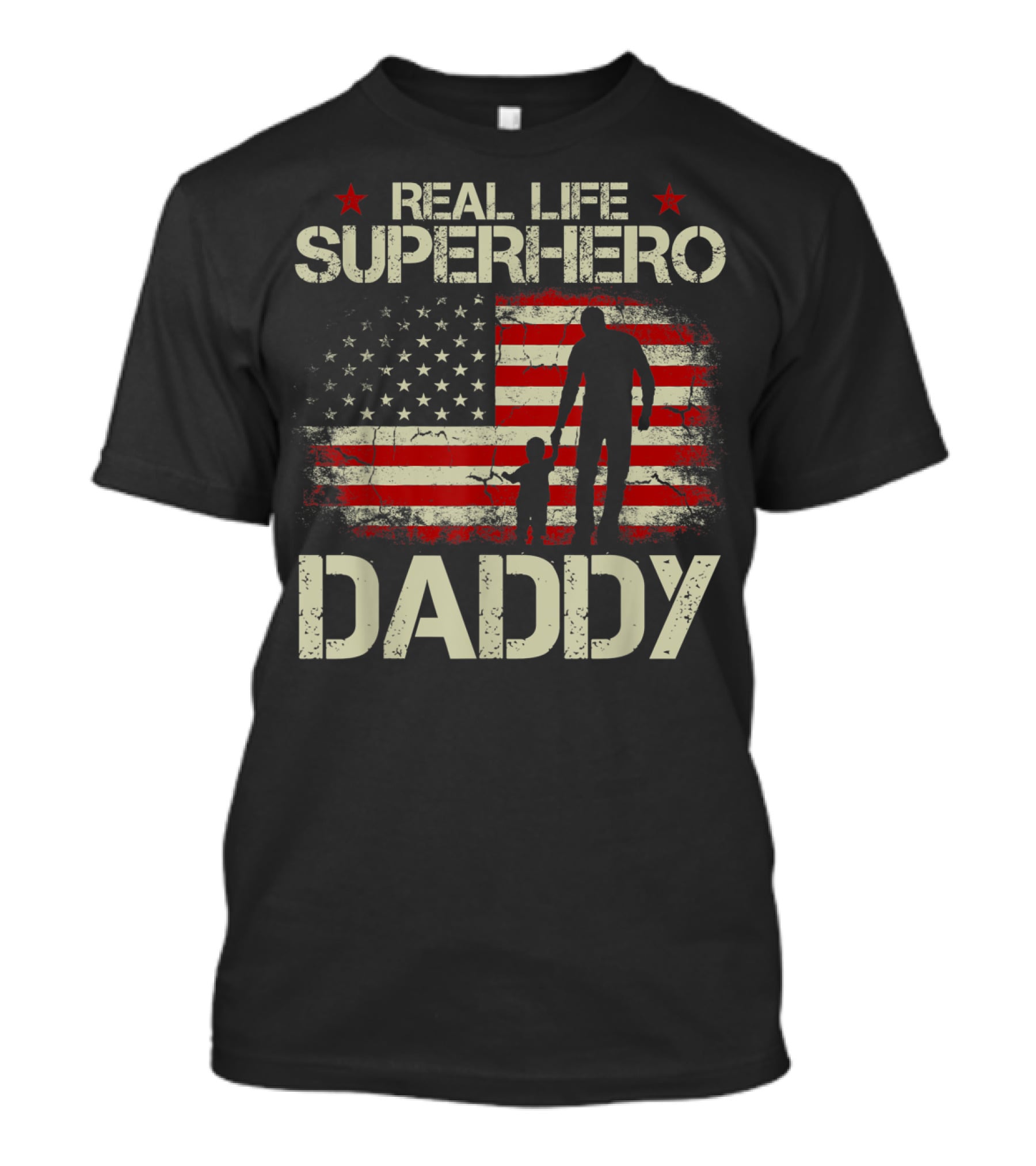 Real Life Superhero Daddy USA Flag T-Shirt