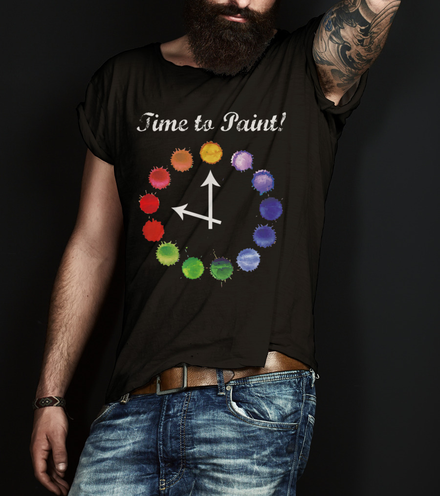 Time To Paint Colorful Clock Palette T-Shirt