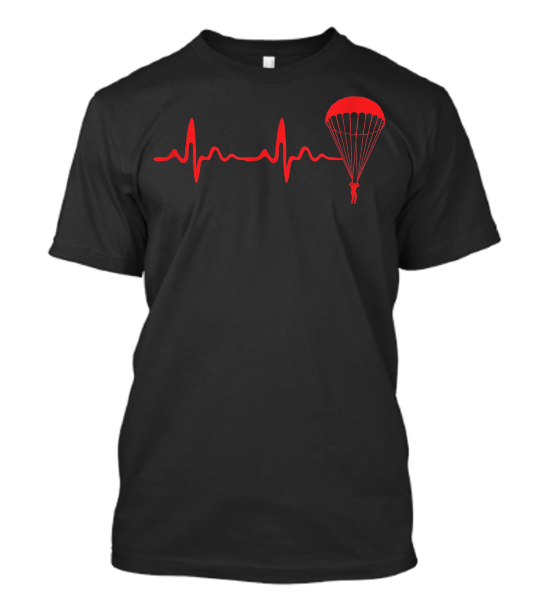 Parachuting Sky Jump Skydiving Skydiver Heartbeat Pulse T-Shirt
