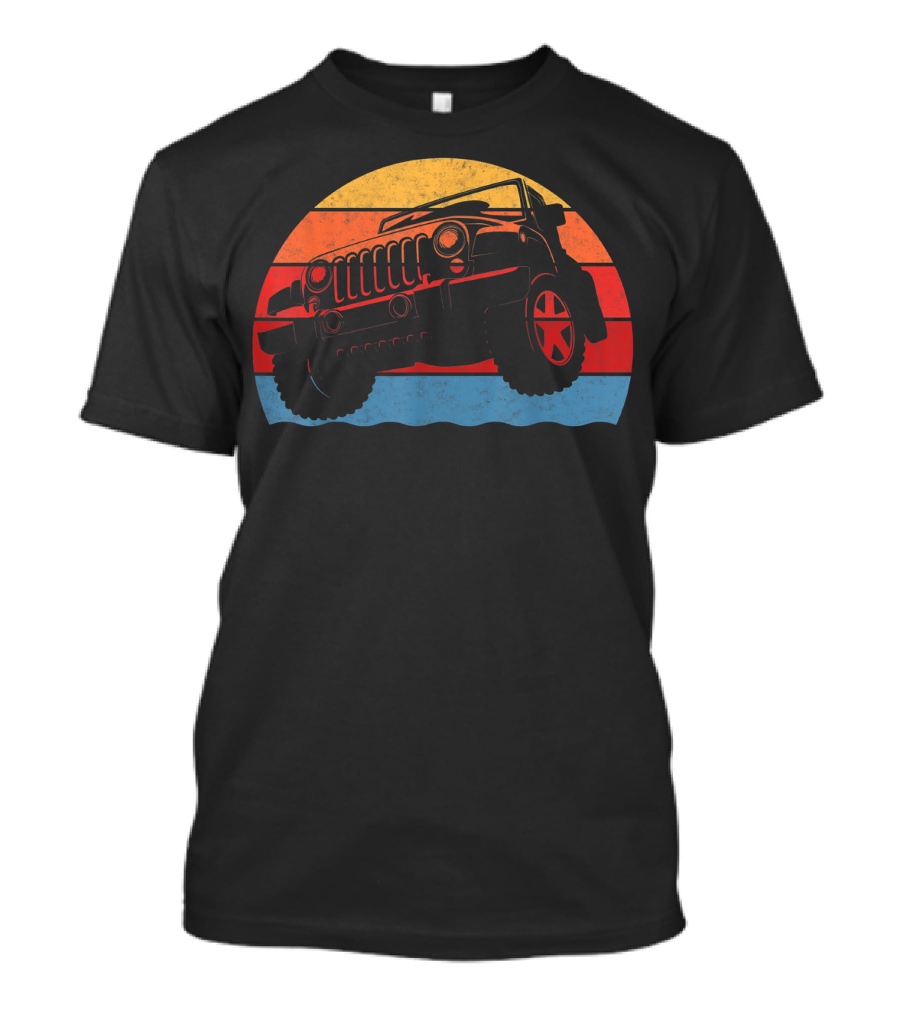 Retro Vintage Jeeps Great 4x4 70s Sunset Stripes T-Shirt