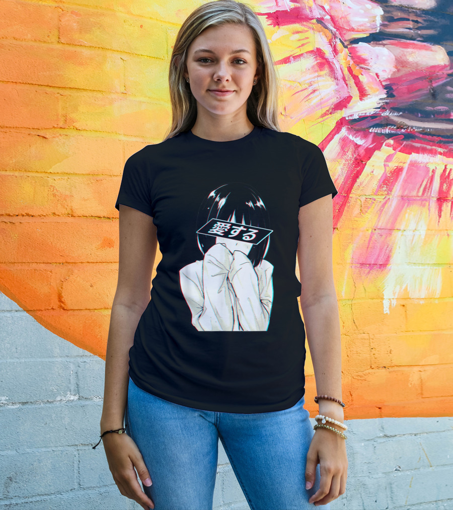 Sad Anime Girl Ai Suru Trashy Waifu Clothing Anime T-Shirt