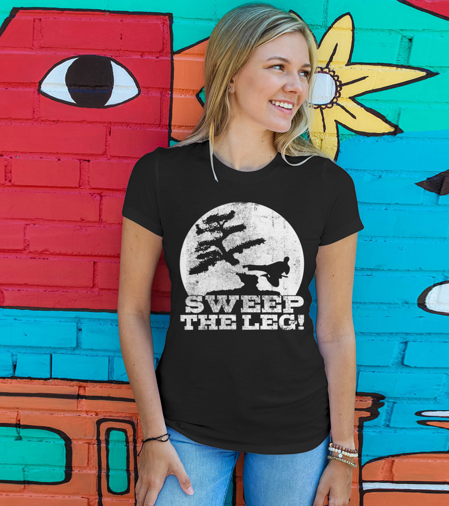 Sweep The Leg Karate Silhouette Bonsai Moon T-Shirt