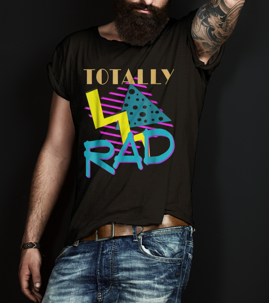 Totally Rad 1980s Vintage Eighties Style With Geometric T-Shirt