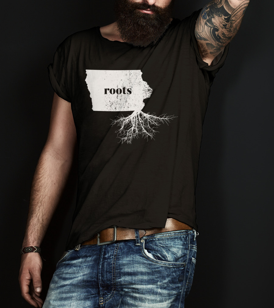 Iowa Roots State Map Men Kids Home Connection T-Shirt