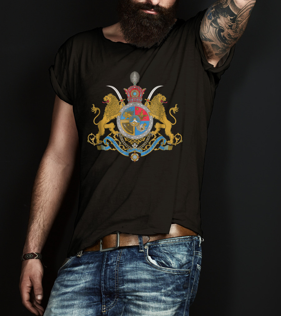 Iranian Coat Of Arms Crest Traditional Symbol Flag Souvenir T-Shirt
