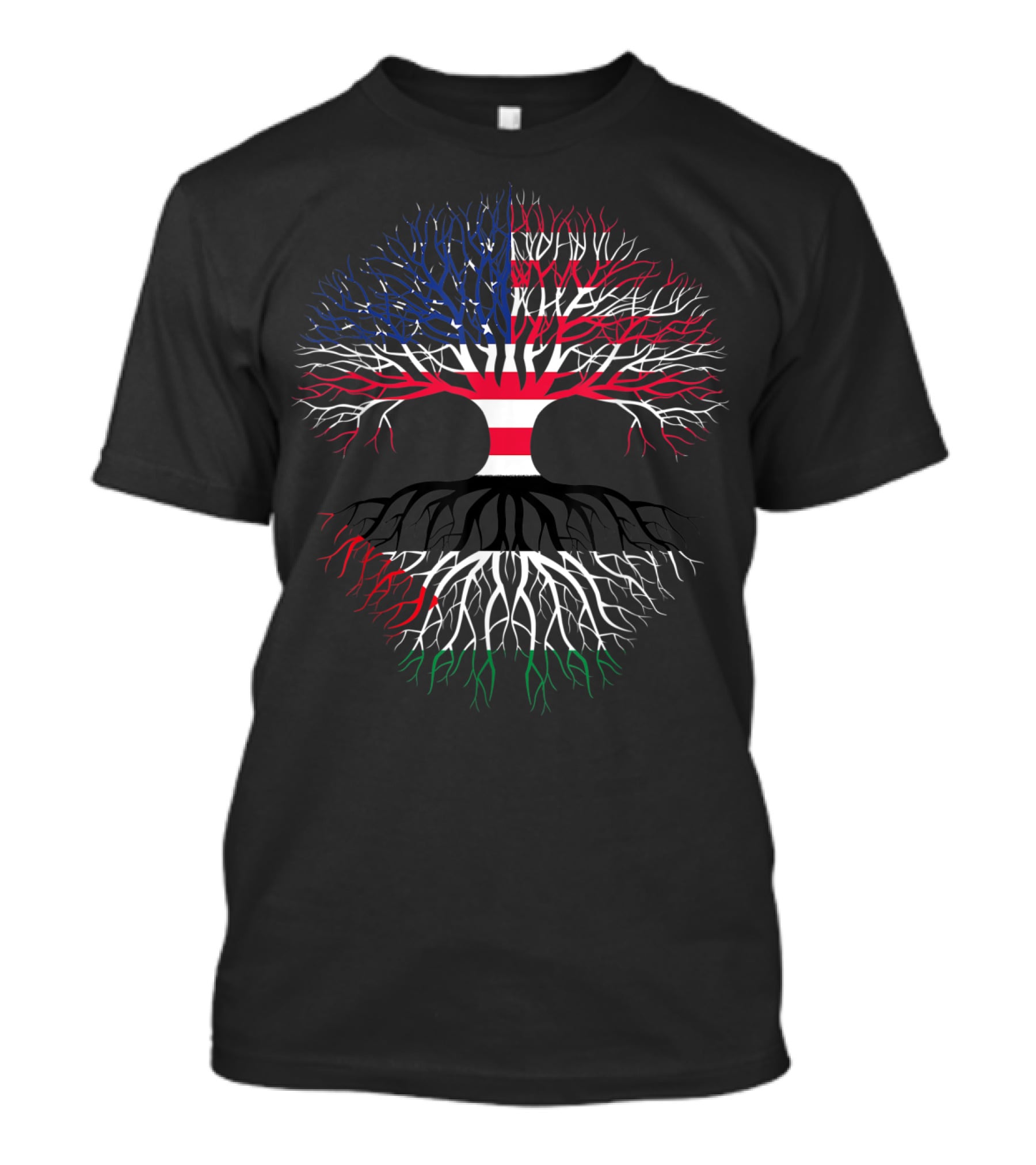 Jordanian Roots American Grown Flag Tree USA Jordan Colors T-Shirt
