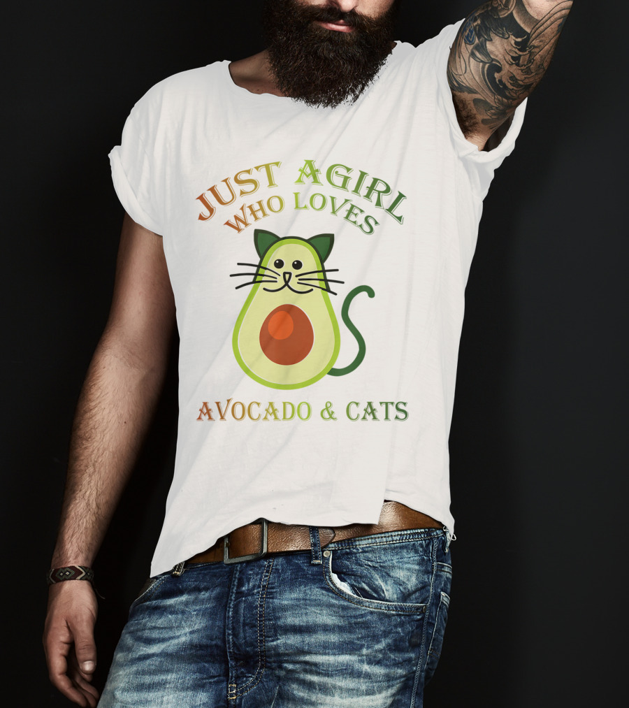 Just A Girl Who Loves Avocado And Cats T-Shirt