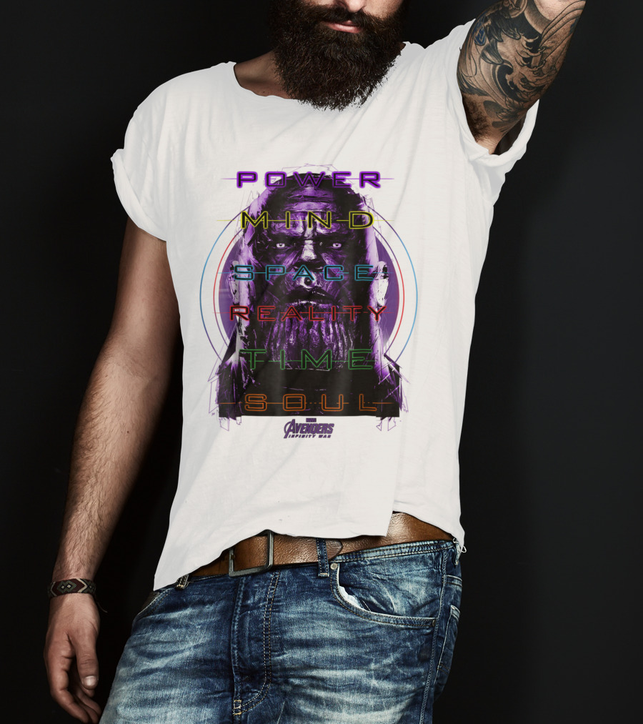 Marvel Avengers Infinity War Thanos Power Mind Space Reality Time Soul T-Shirt