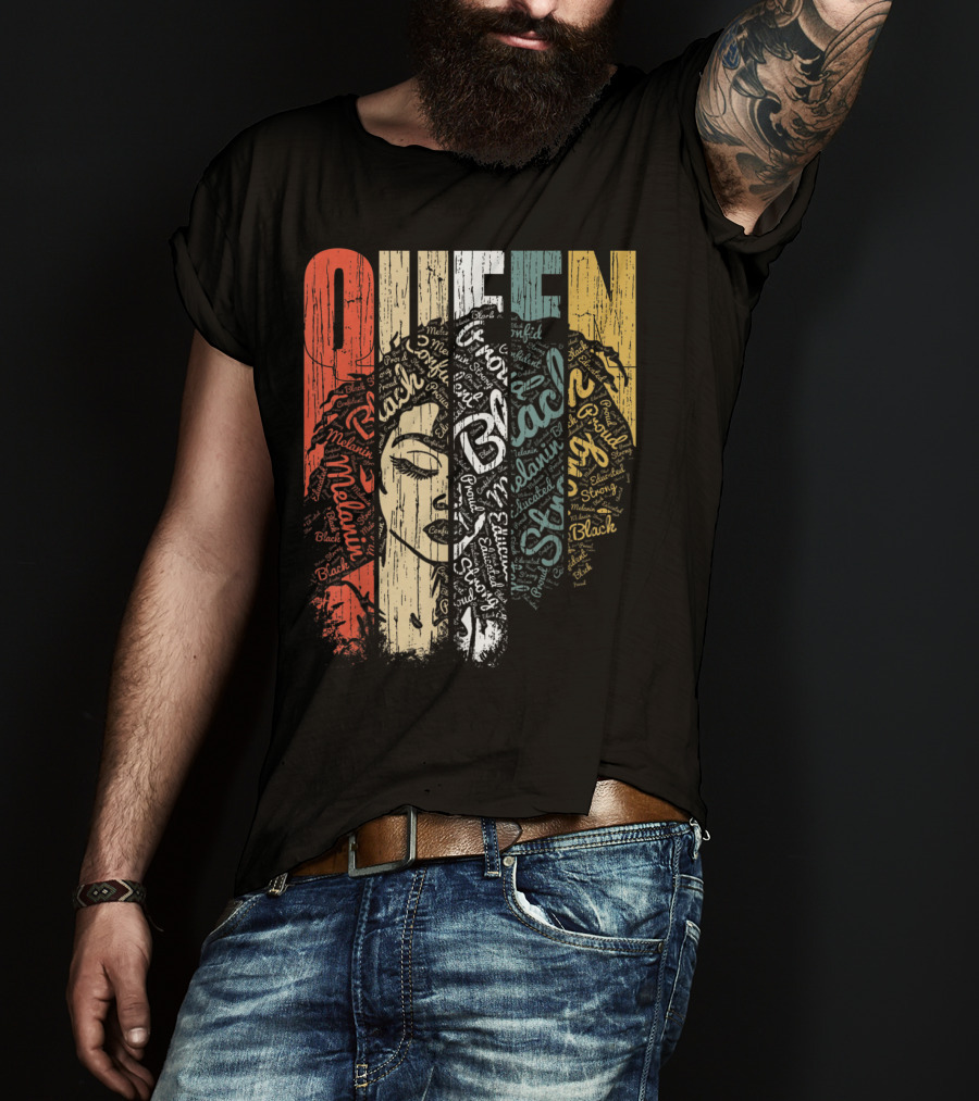 Queen Melanin Black Strong Empowered African American Woman T-Shirt