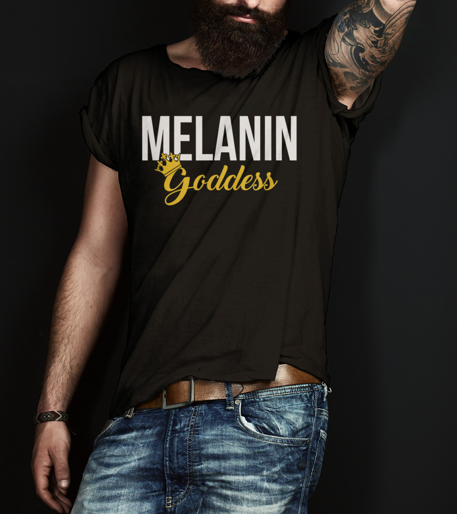 Melanin Goddess Crowned In Gold T-Shirt