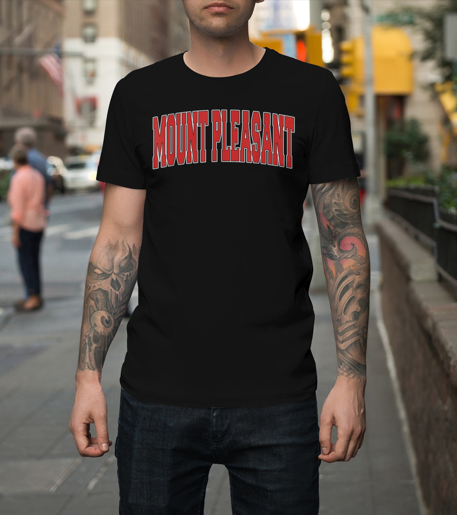 Mount Pleasant Tennessee Varsity Red Text USA Sports T-Shirt