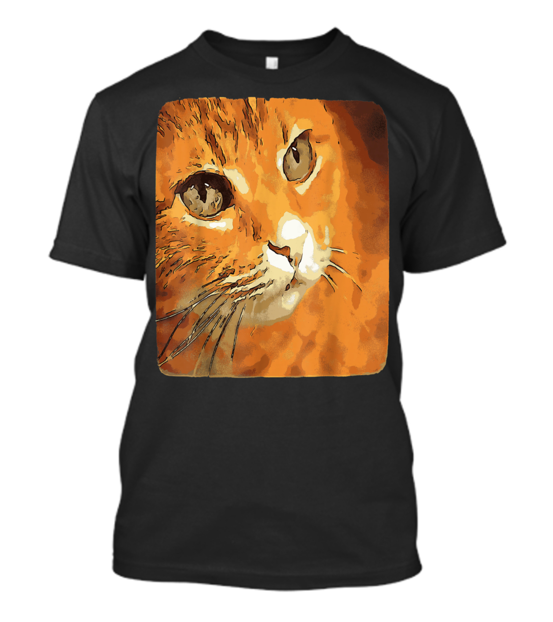 Orange Tabby Cat Face T-Shirt