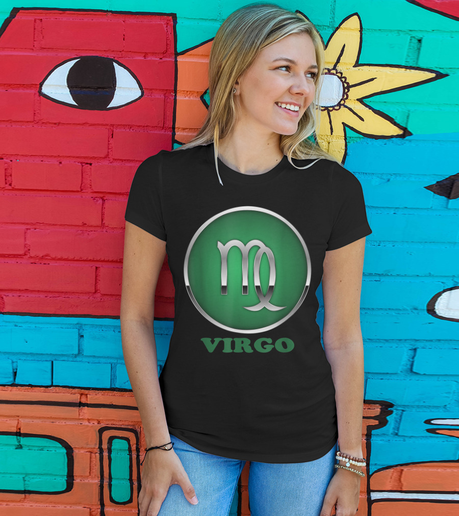 Virgo Personalidad El Signo Del Zodíaco Símbolo Icońico Verde T-Shirt