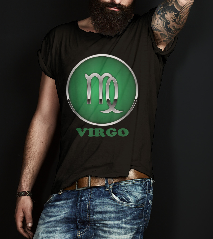 Virgo Personalidad El Signo Del Zodíaco Símbolo Icońico Verde T-Shirt