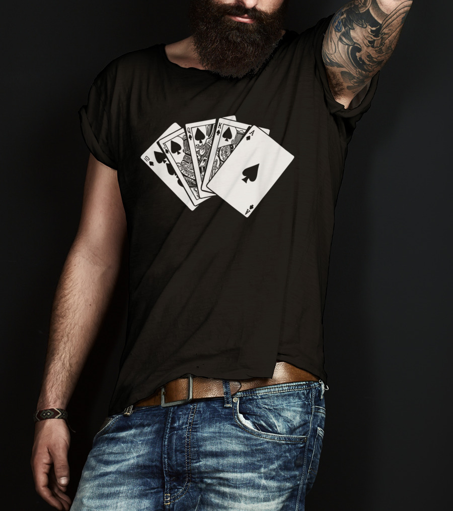 Royal Flush Spades Poker Hand Card Game T-Shirt