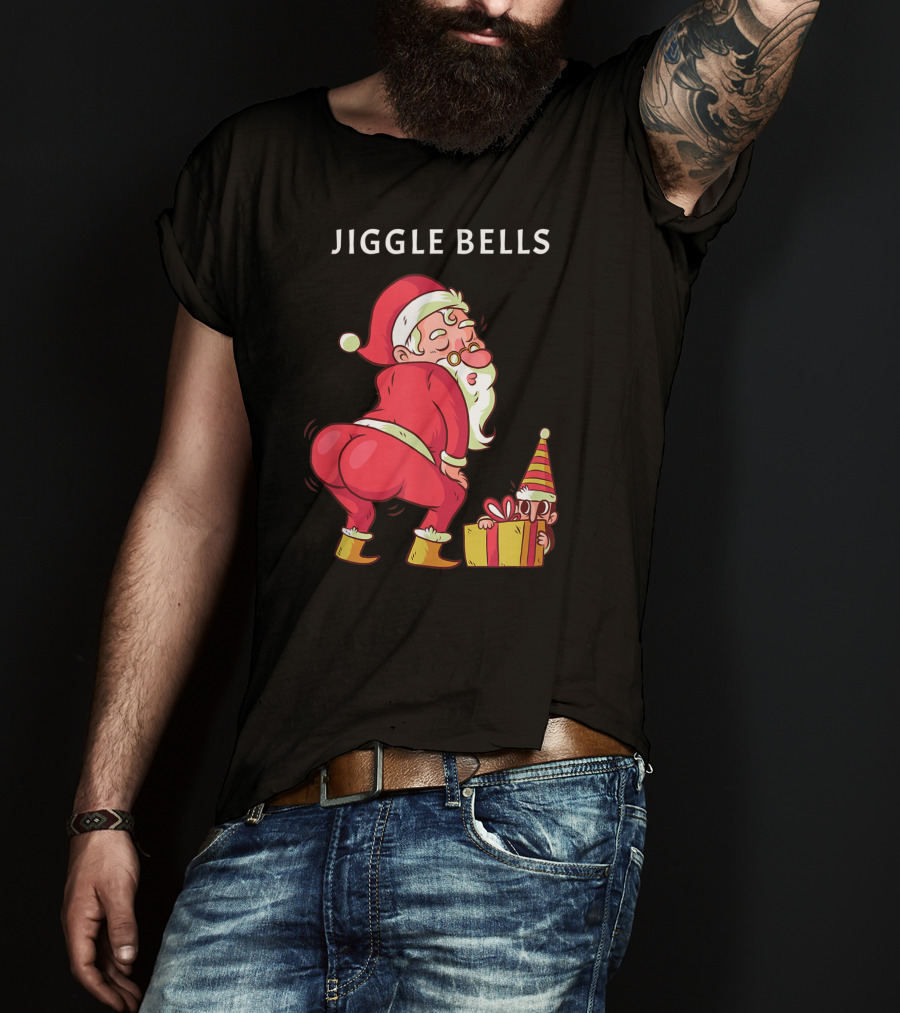 Jiggle Bells Santa Twerking With Gift T-Shirt
