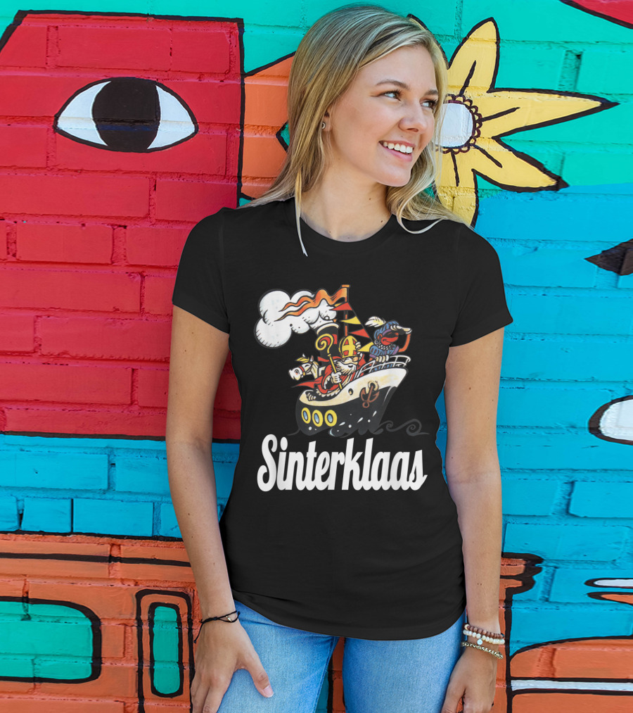 Sinterklaas Funny Sinterklaasboot With Zwarte Piet T-Shirt