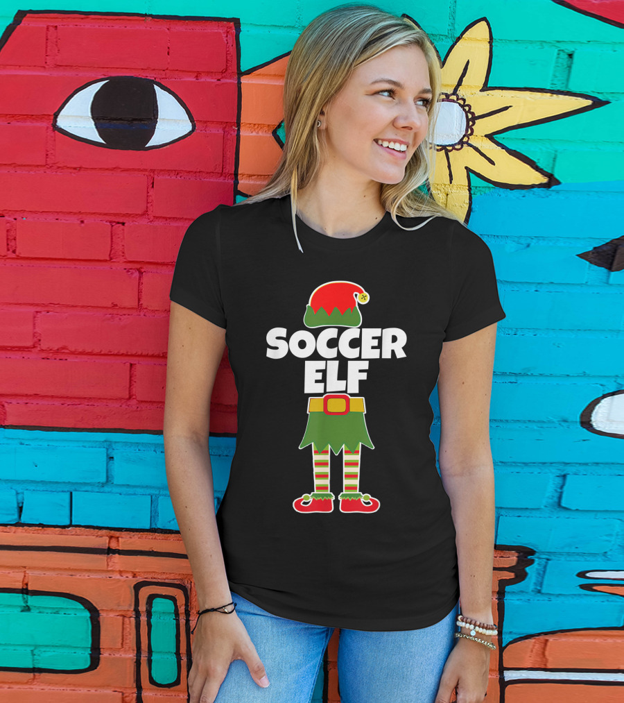 Soccer Elf Christmas Holiday Goalie Coach T-Shirt
