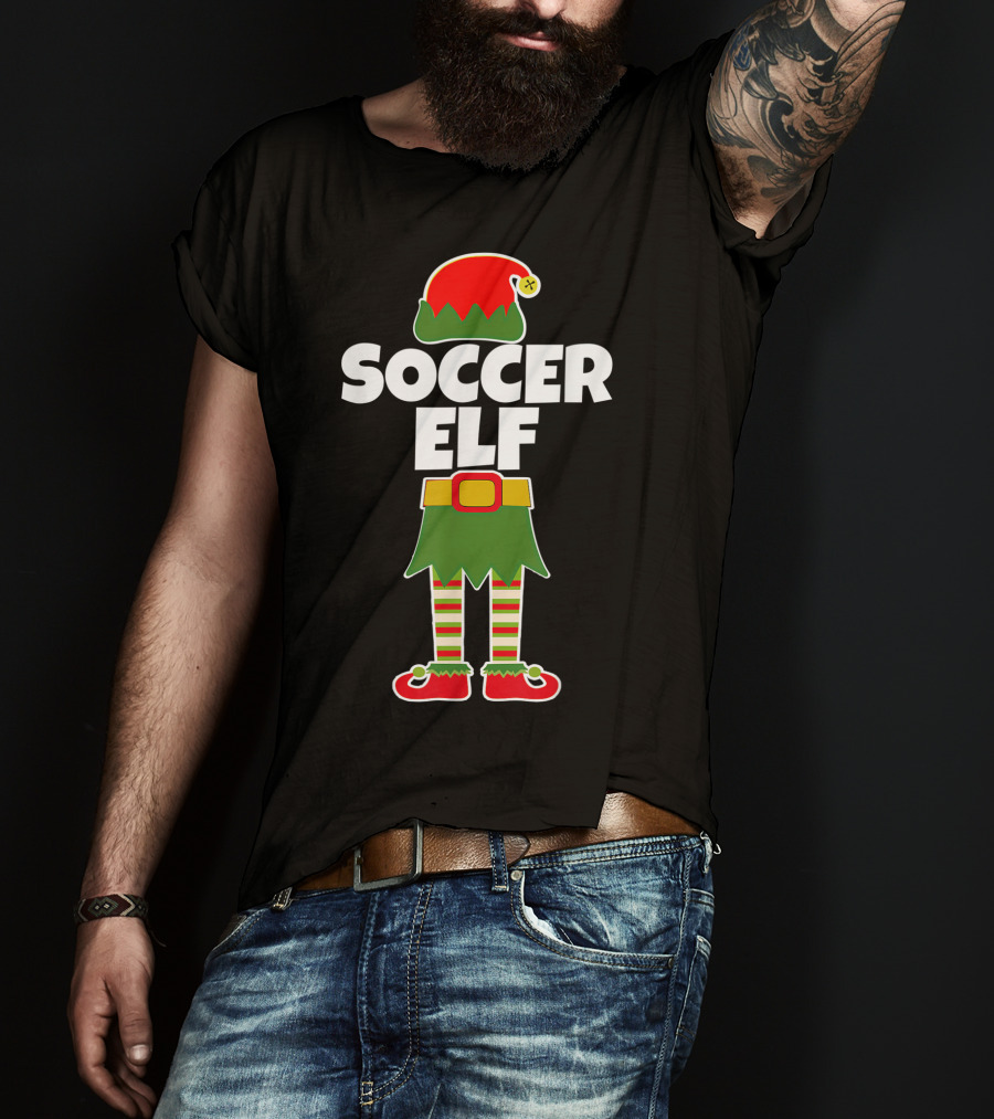 Soccer Elf Christmas Holiday Goalie Coach T-Shirt