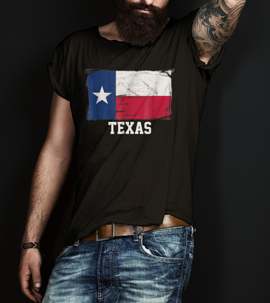 Texas Vintage Distressed Flag United States Iconic T-Shirt