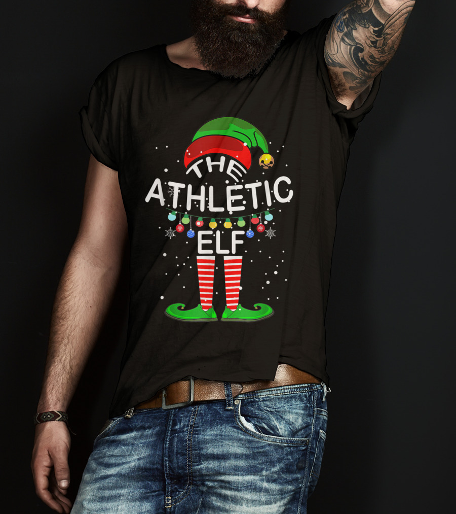 The Athletic Elf Family Christmas Matching Group Holiday T-Shirt