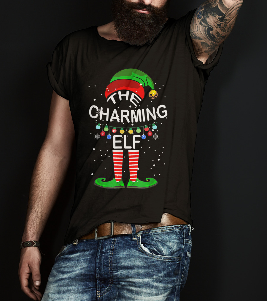 The Charming Elf With Festive Hat And Striped Shoes T-Shirt
