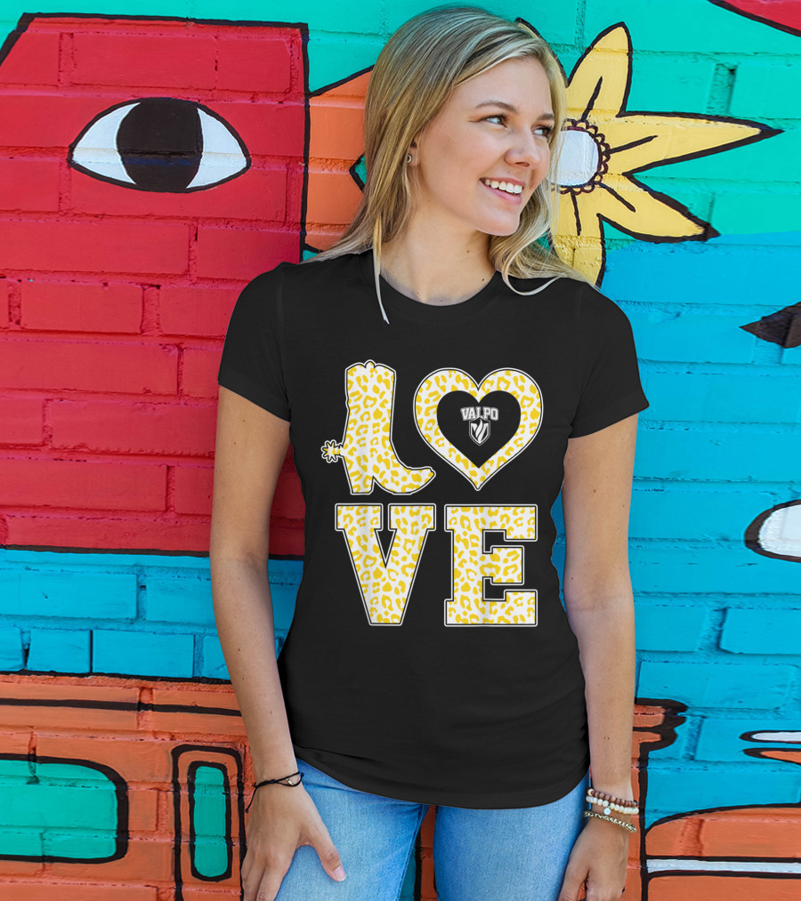 Valparaiso Crusaders Valpo Leopard Love Boot T-Shirt