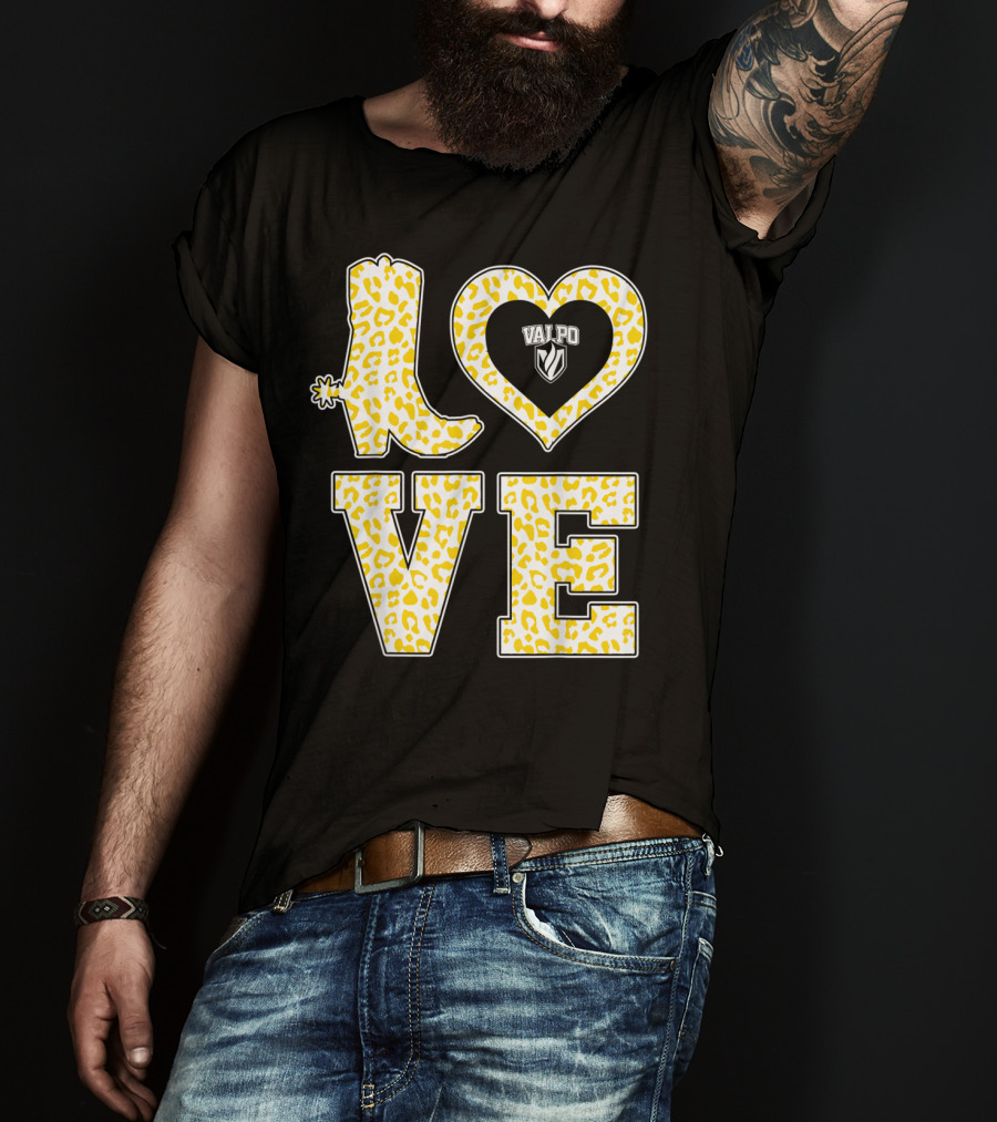 Valparaiso Crusaders Valpo Leopard Love Boot T-Shirt