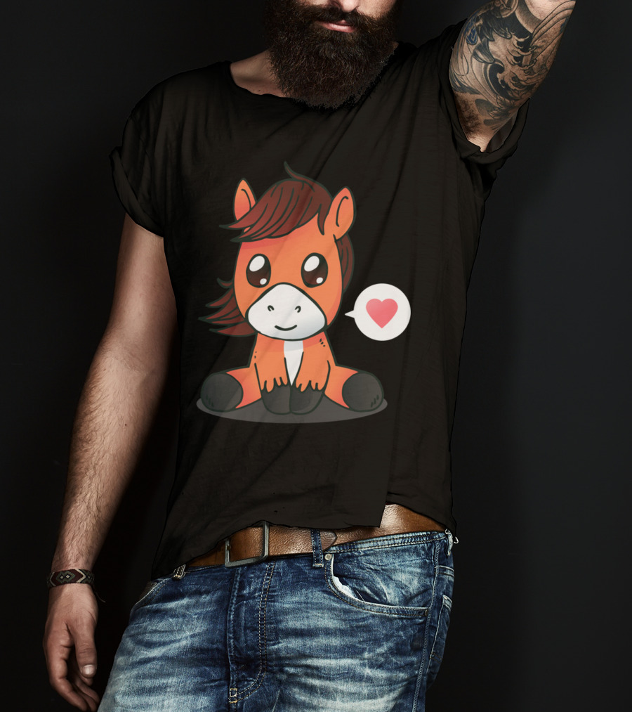 Cute Horse Heart Emoji T-Shirt