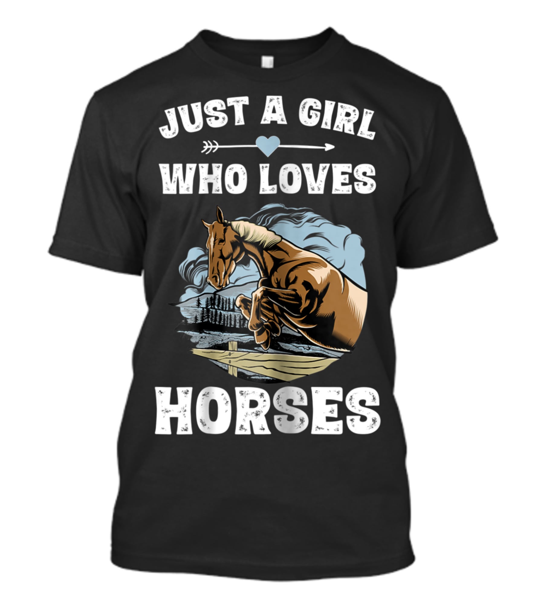 Just A Girl Who Loves Horses Racing Riding Equestrian T-Shirt