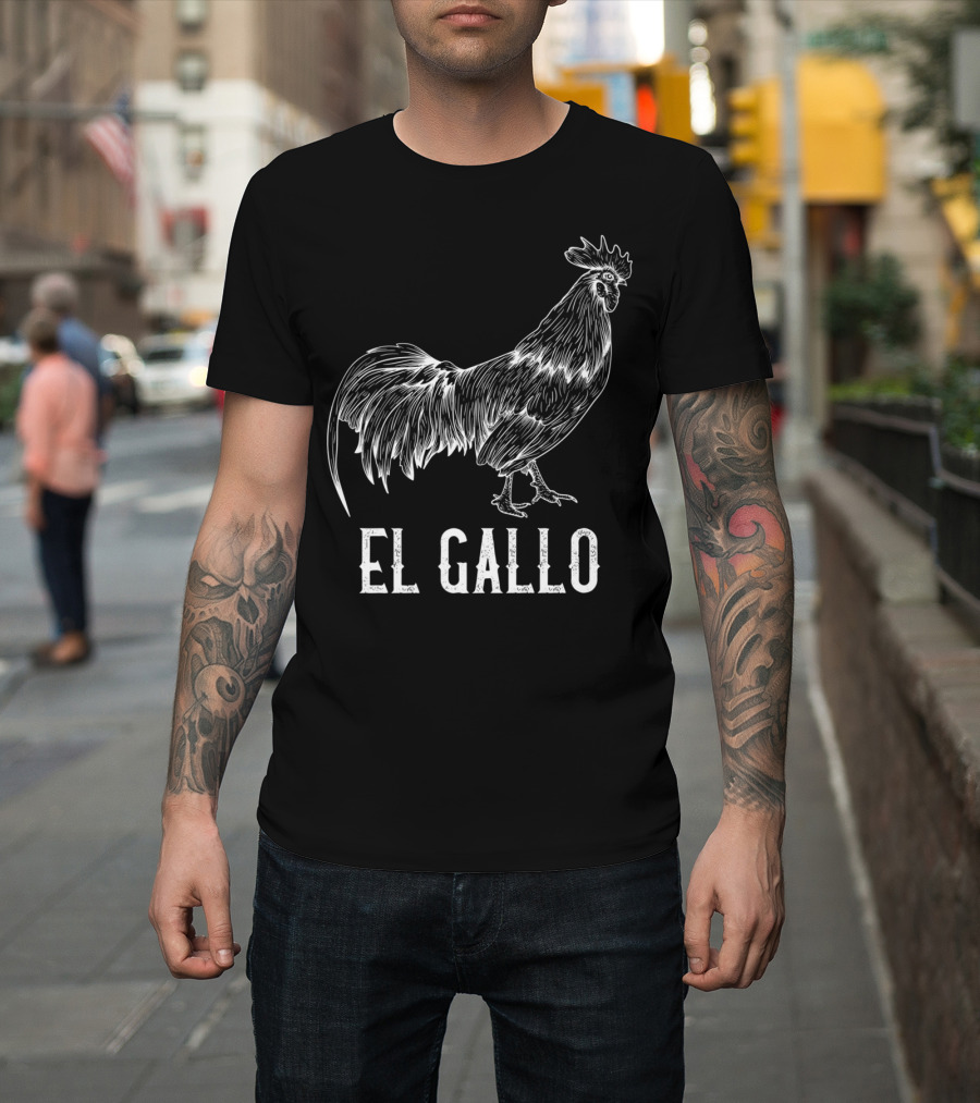 El Gallo Loteria Mexicana The Rooster Prem T-Shirt