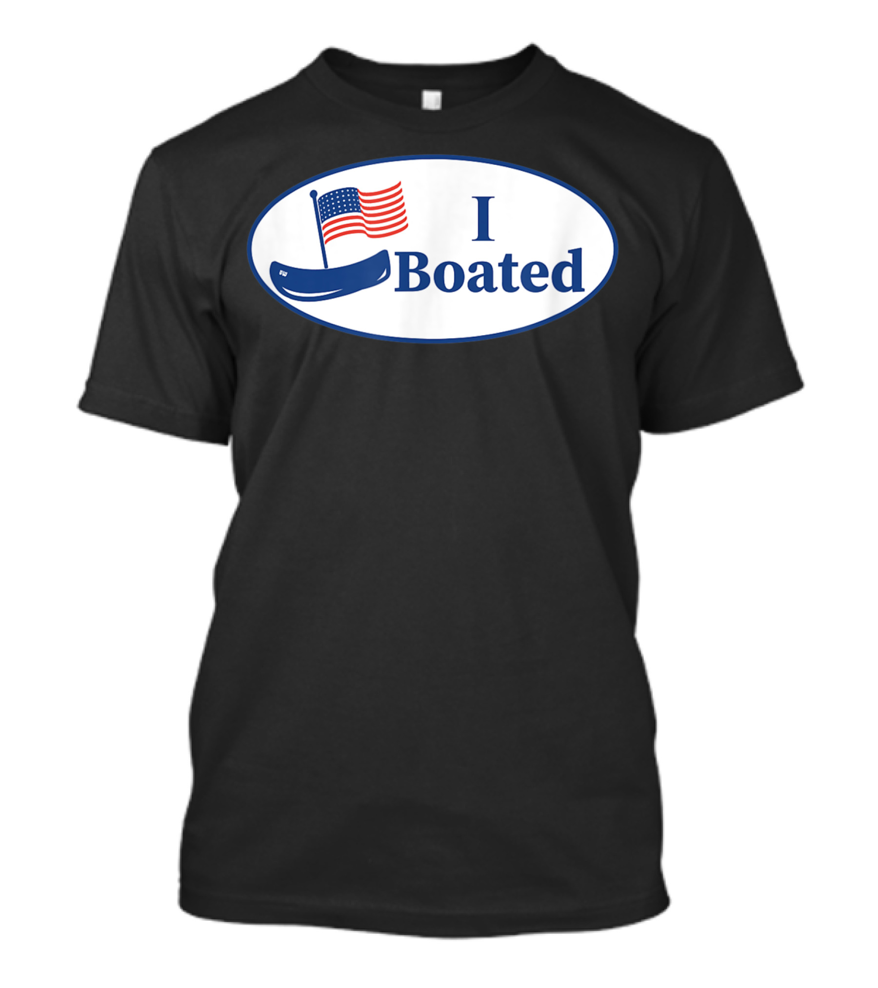 I Boated Sticker With American Flag And Canoe T-Shirt