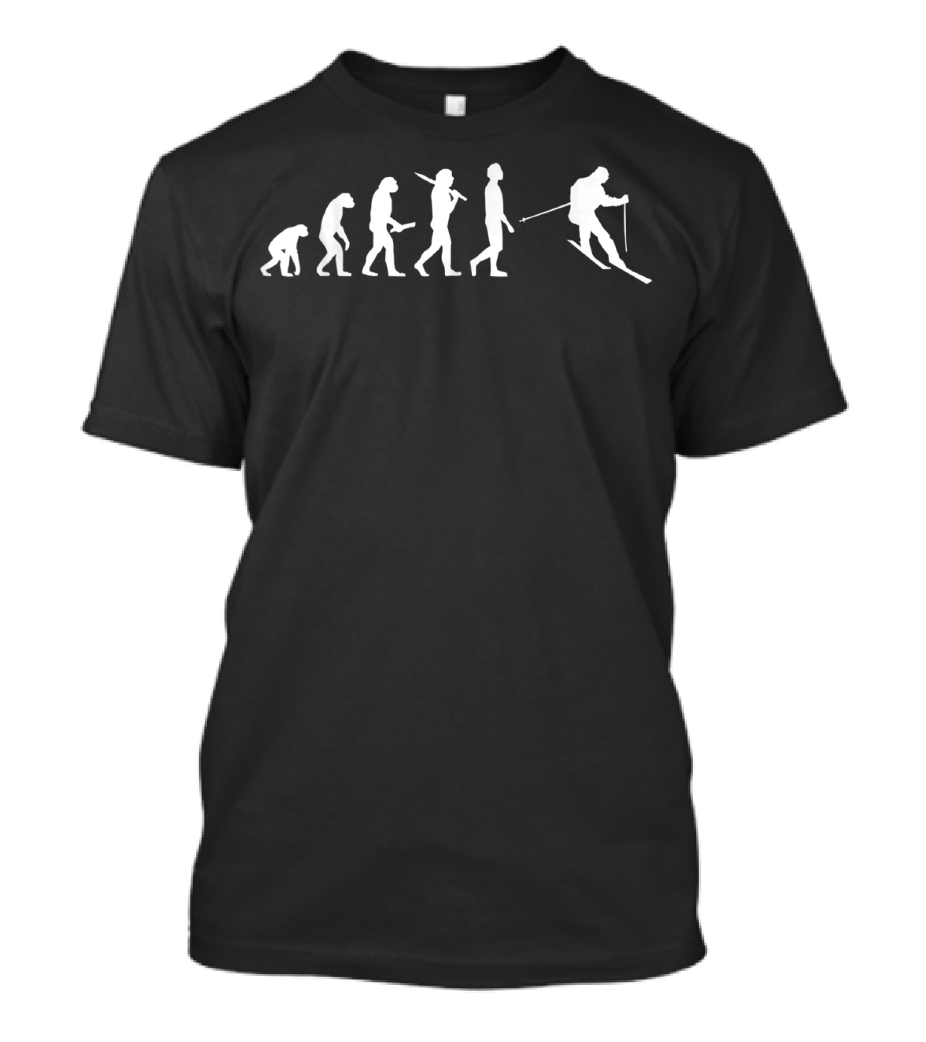Skiing Evolution Funny T-Shirt For Skiing Enthusiasts T-Shirt