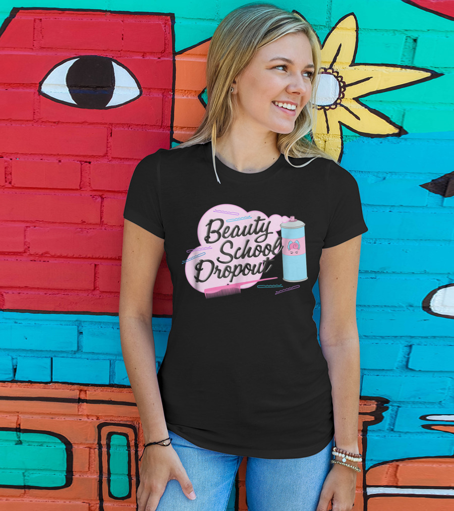 Beauty School Dropout Grease Pink Ladies Can And Comb T-Shirt