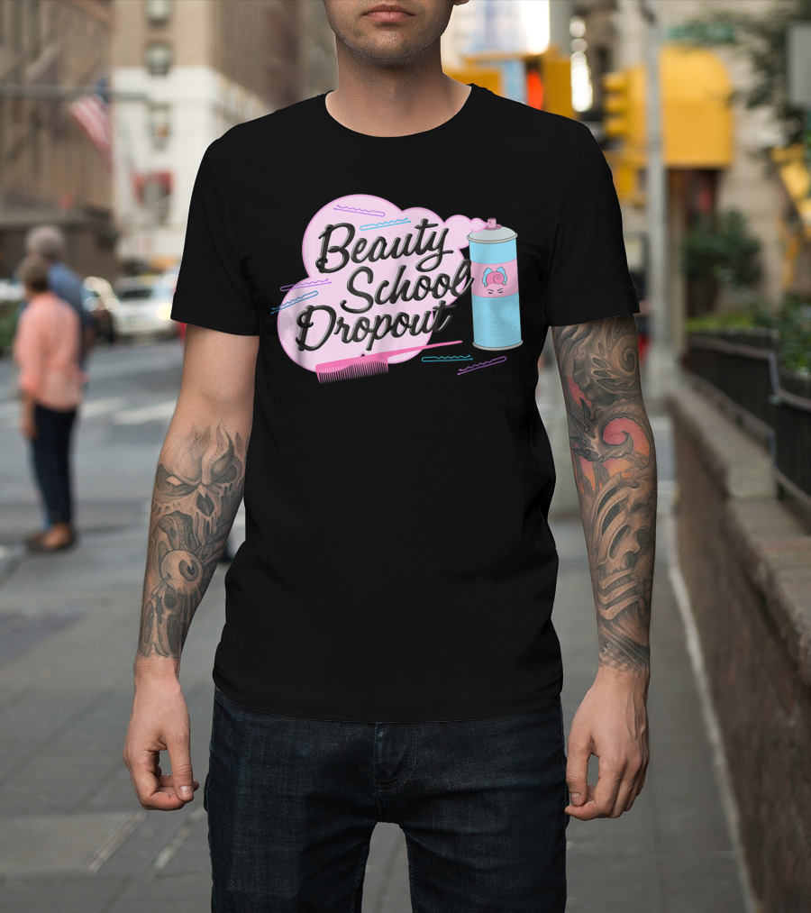 Beauty School Dropout Grease Pink Ladies Can And Comb T-Shirt