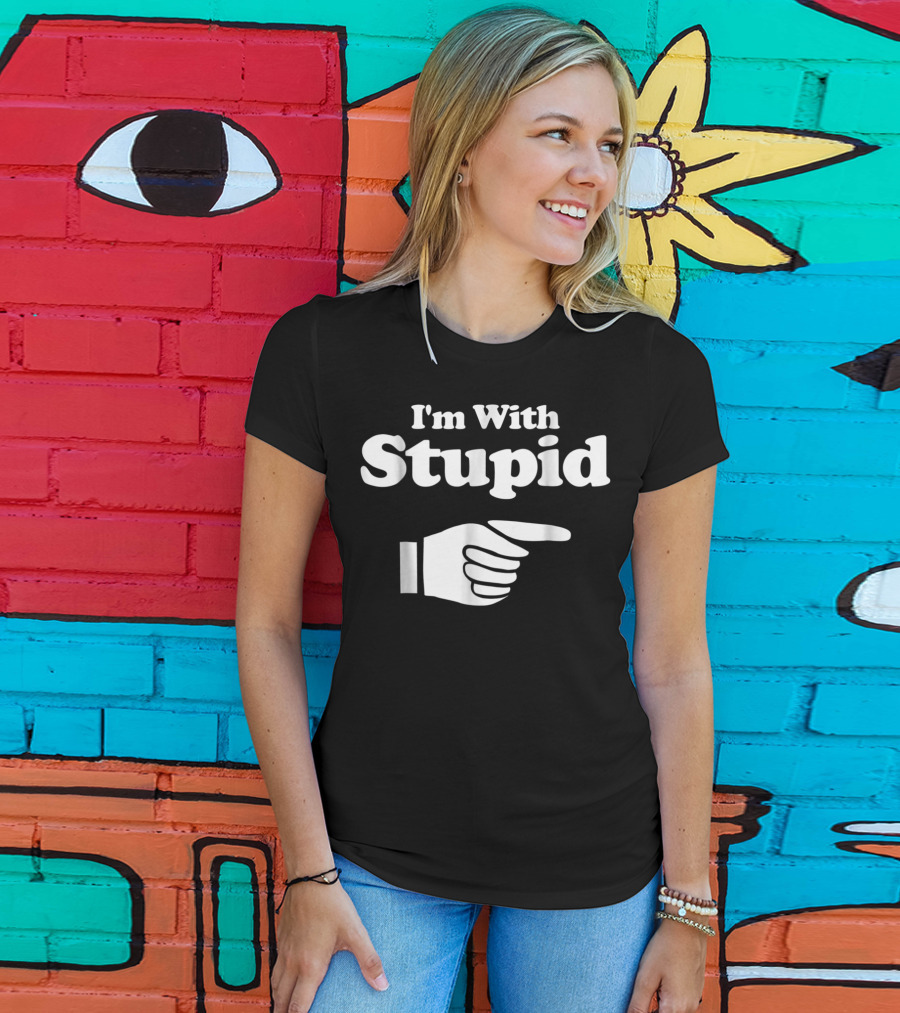 I'm With Stupid Manatee For Men Kids And Women T-Shirt