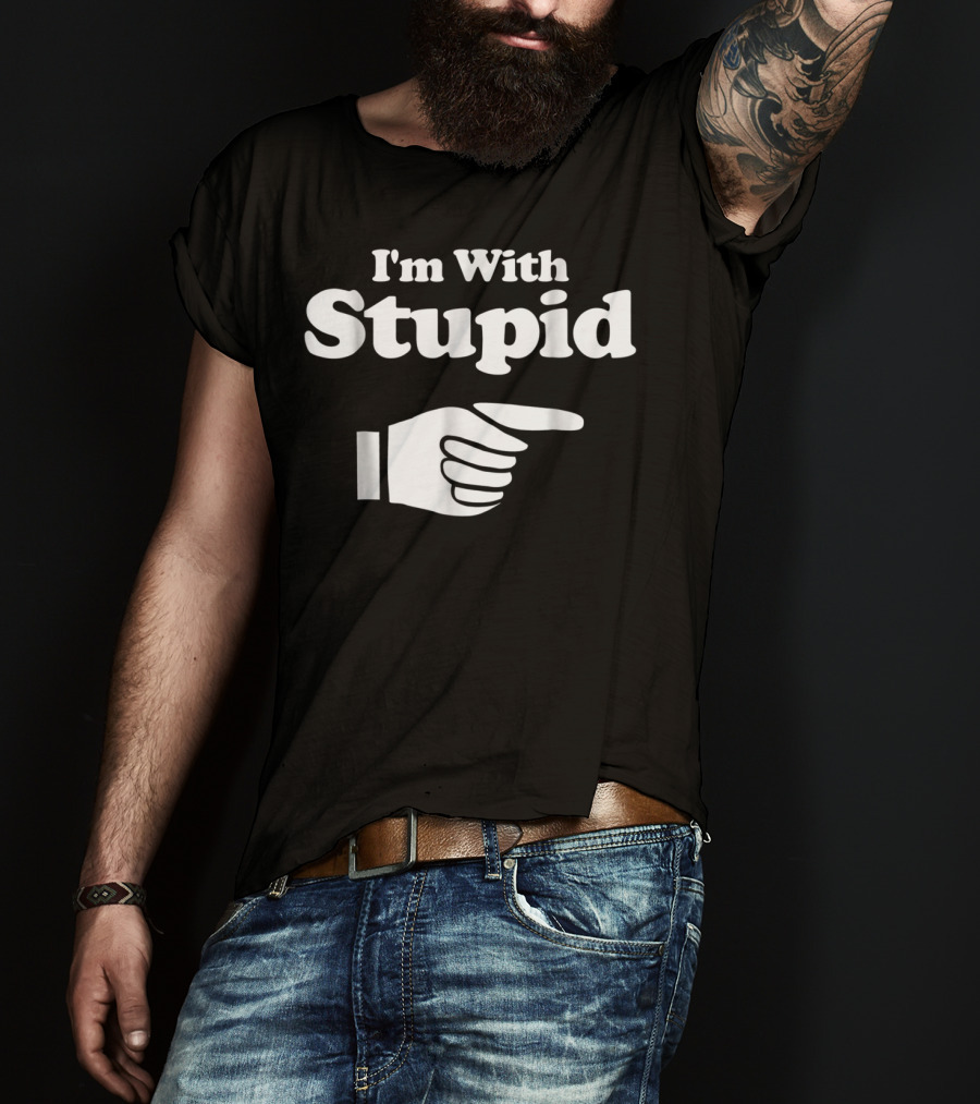 I'm With Stupid Manatee For Men Kids And Women T-Shirt
