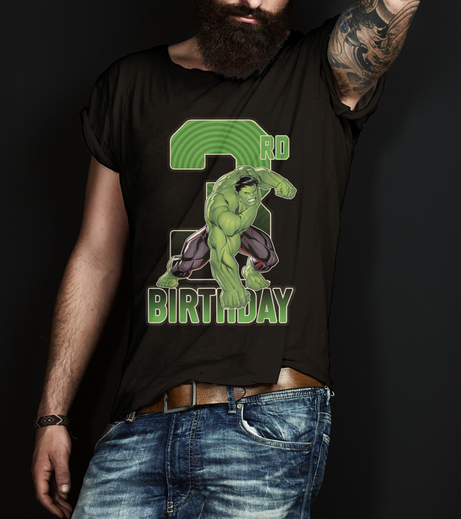 Marvel Hulk Smash 3rd Birthday Green Giant T-Shirt