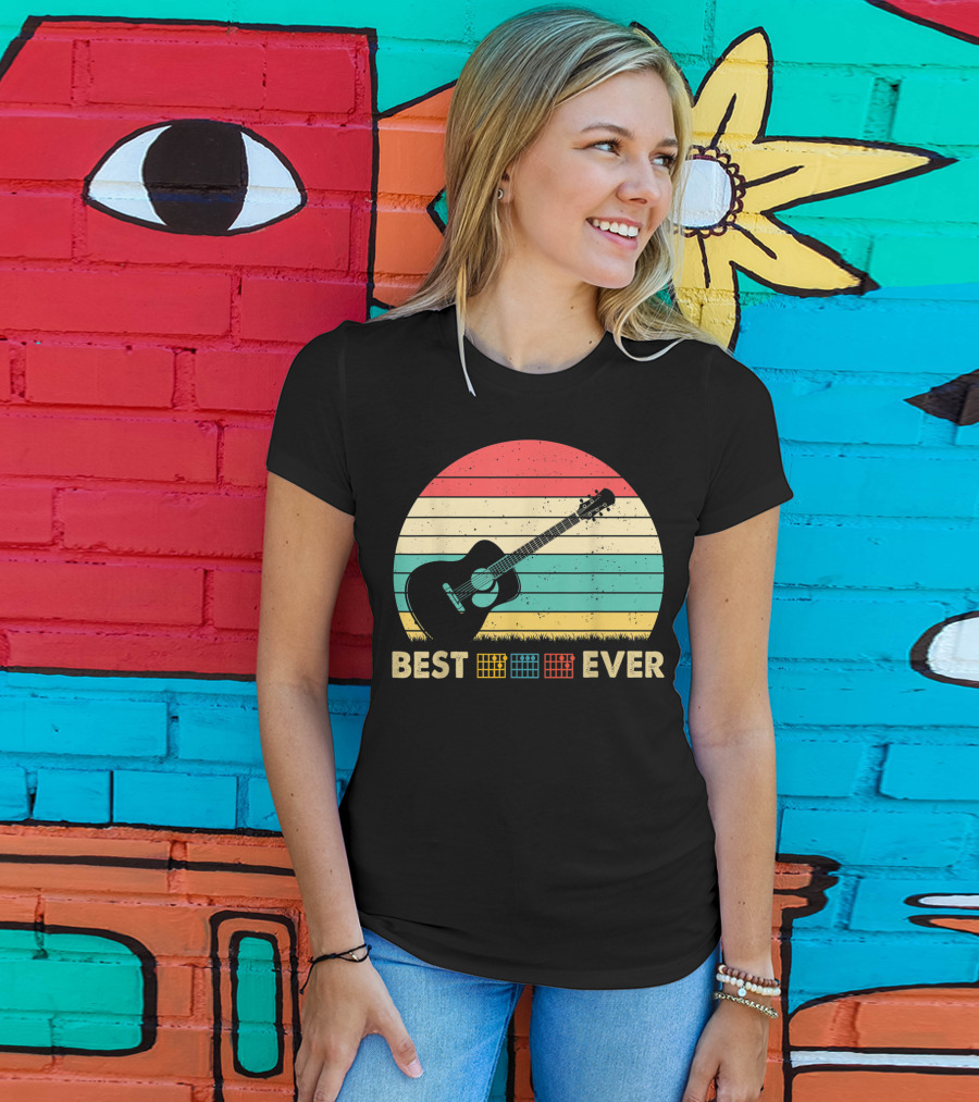 Mens Best Guitar Dad Ever Music Vintage T-Shirt