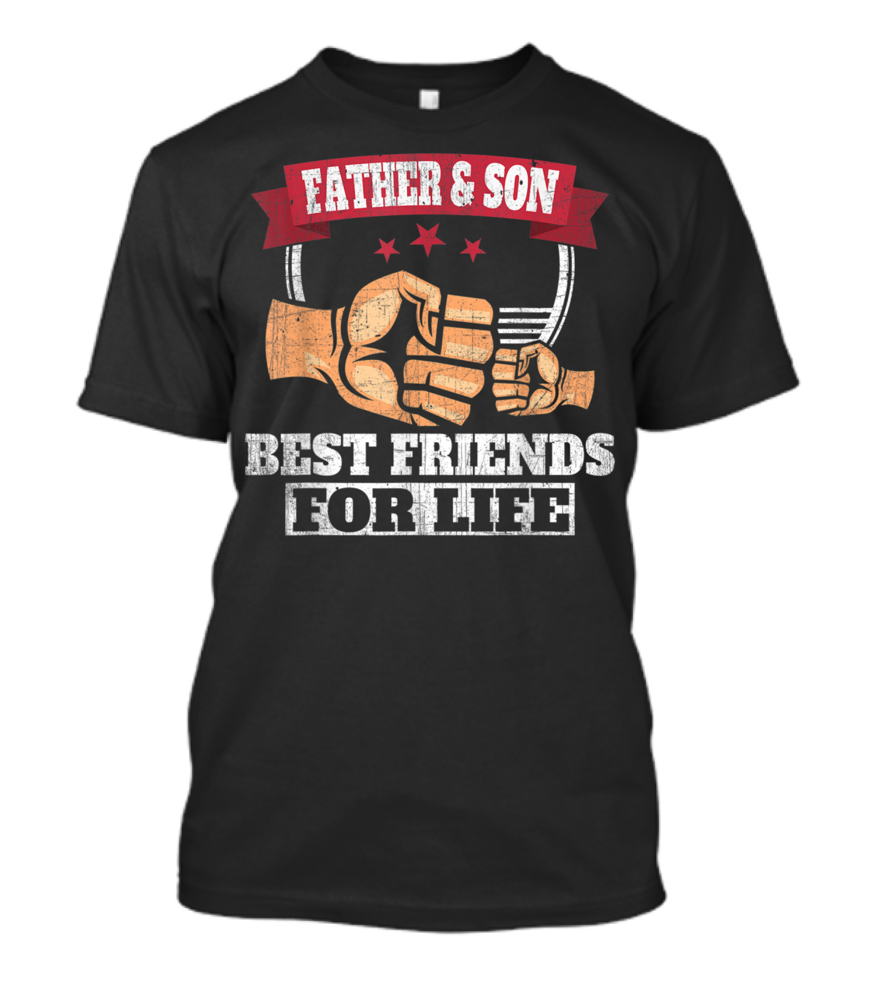 Father And Son Best Friends For Life Fist Bump Trio Stars T-Shirt