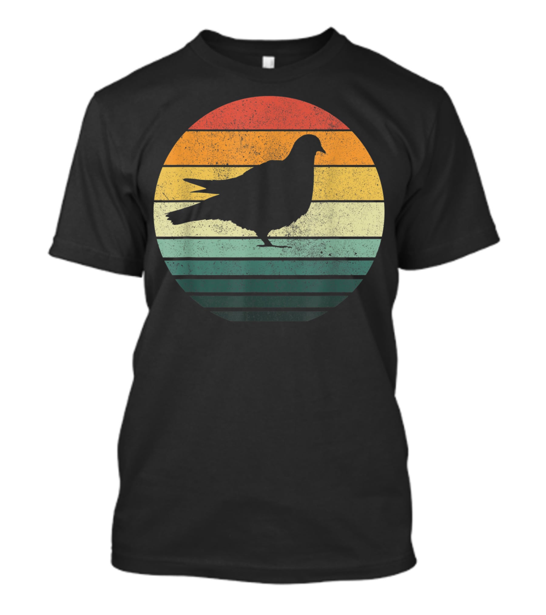 Pigeon Silhouette Vintage 70s Sunset Animal Natur Retro T-Shirt