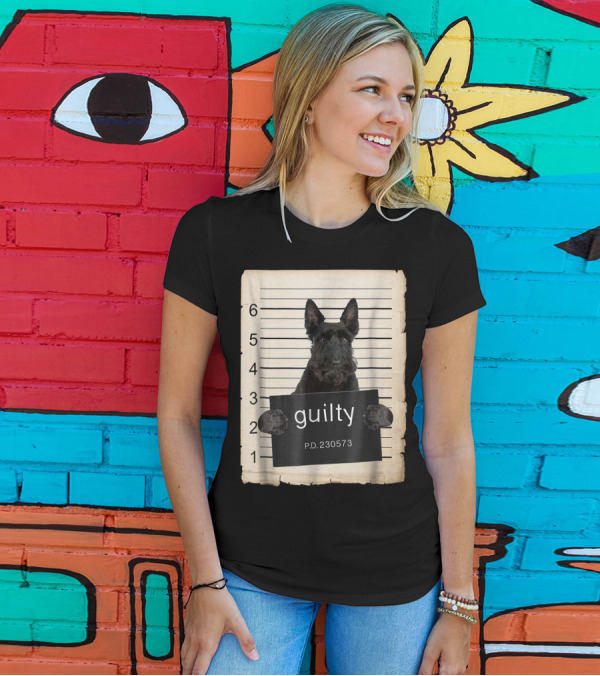 Scottish Terrier Mugshot Guilty Dog P.D. 230573 T-Shirt
