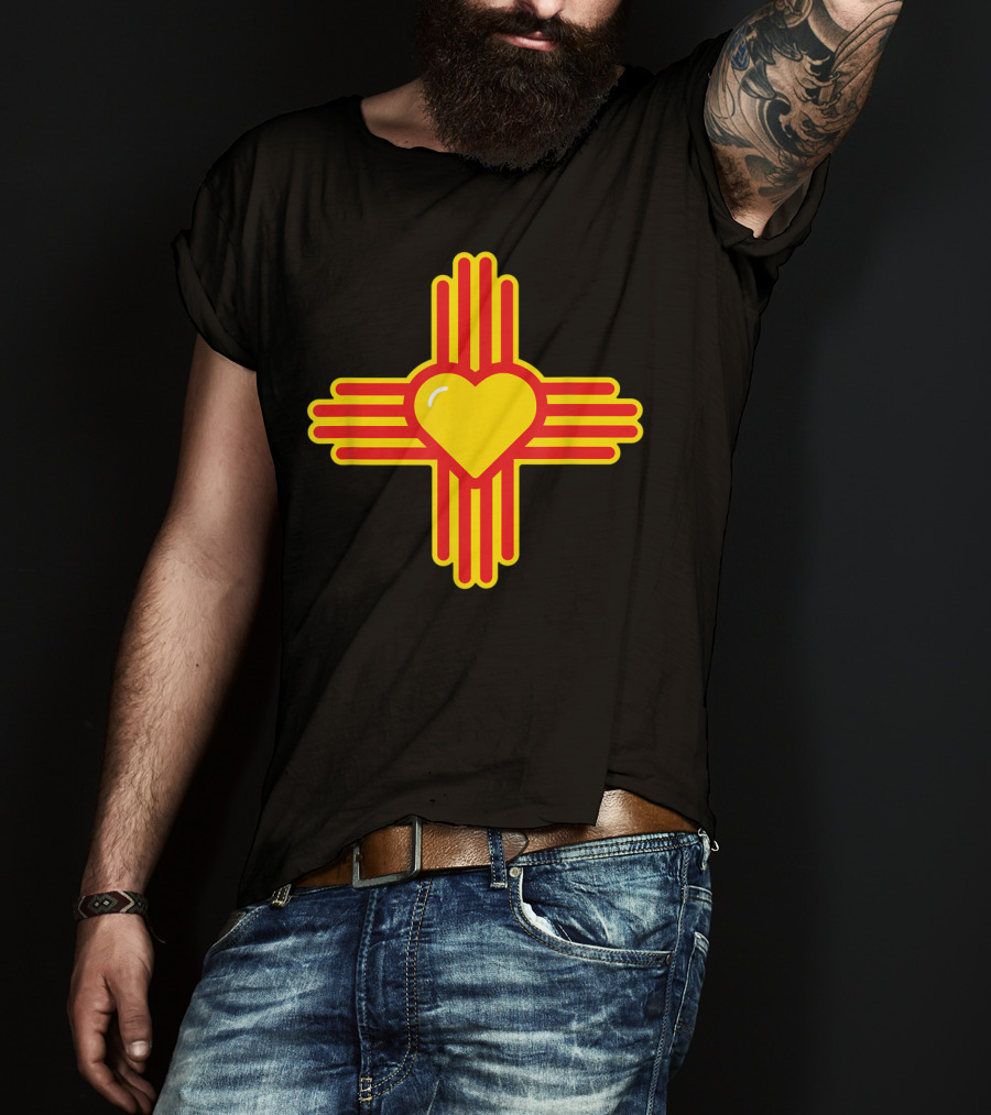 I Love New Mexico Heart Zia Symbol Of NM Iconic State Pride T-Shirt