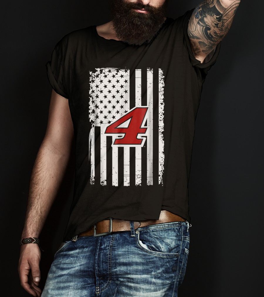 Kevin Harvick Number 4 American Flag T-Shirt