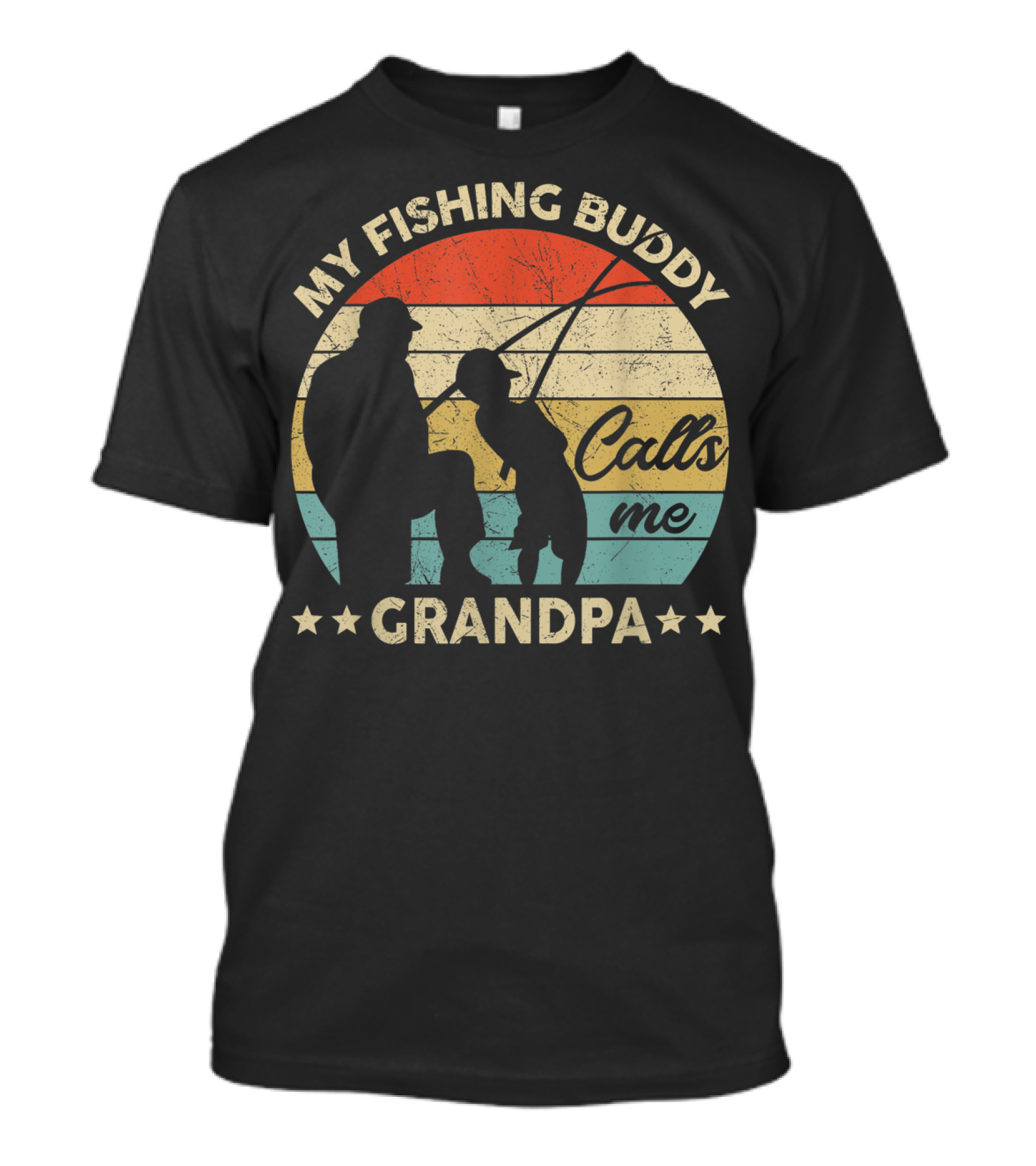 My Fishing Buddy Calls Me Grandpa Retro T-Shirt