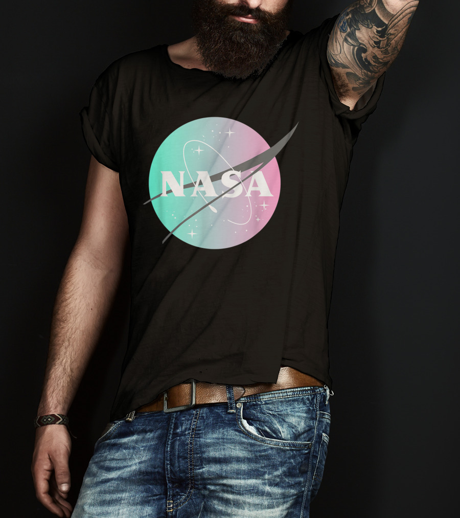 NASA Pastel Rainbow Classic Logo NASA Lover T-Shirt
