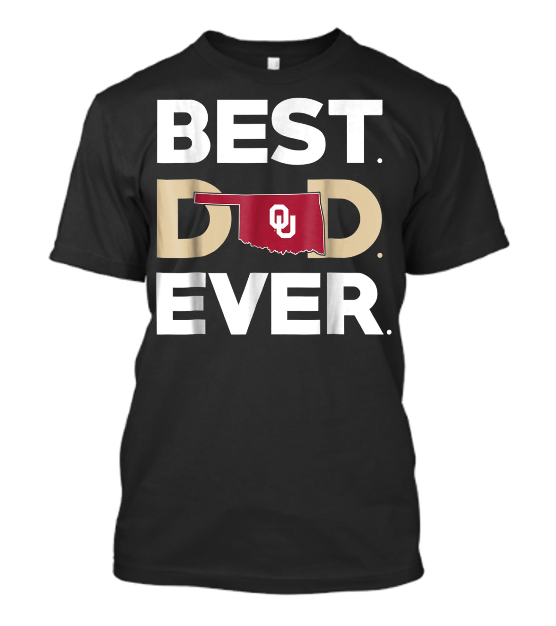 Oklahoma Sooners Best Dad Ever OU Logo State Outline T-Shirt