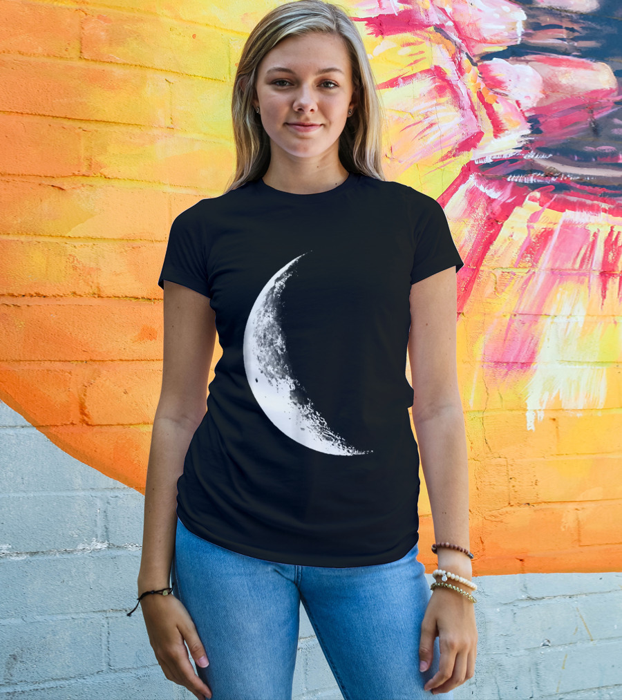Shiny Moon Half Moon Crescent Moon Lunar Phases T-Shirt