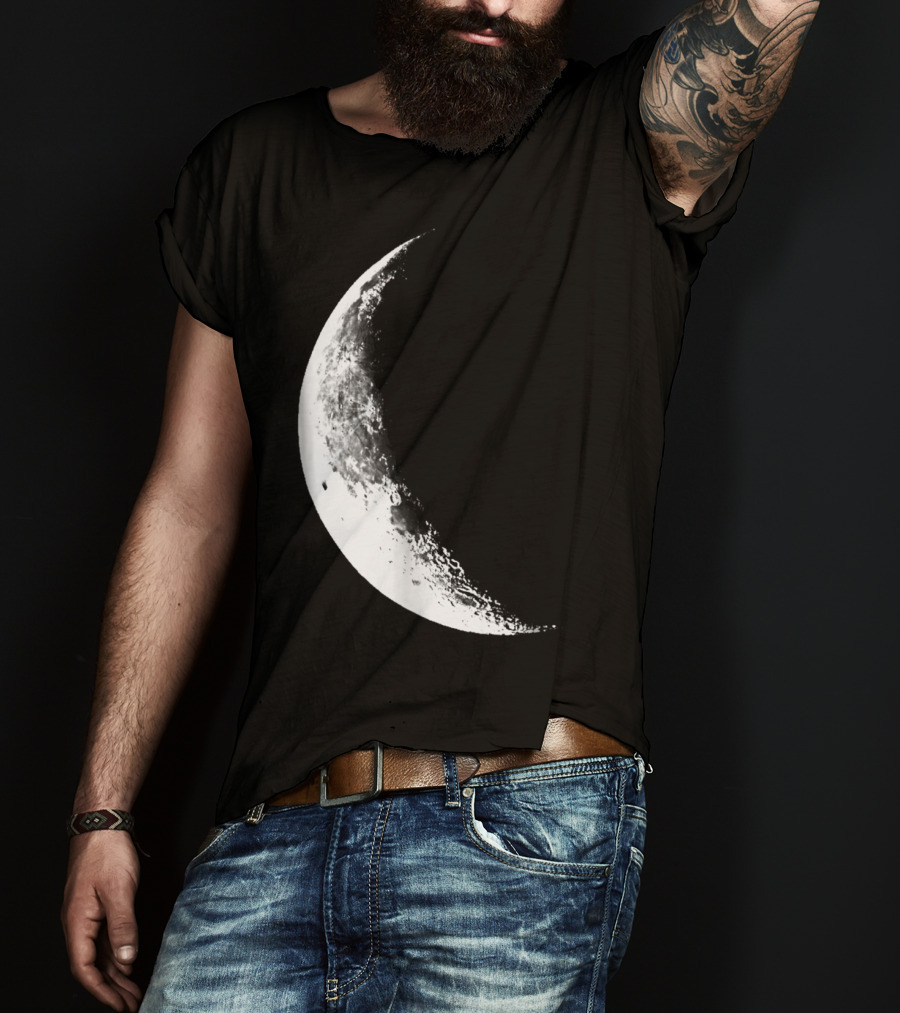 Shiny Moon Half Moon Crescent Moon Lunar Phases T-Shirt